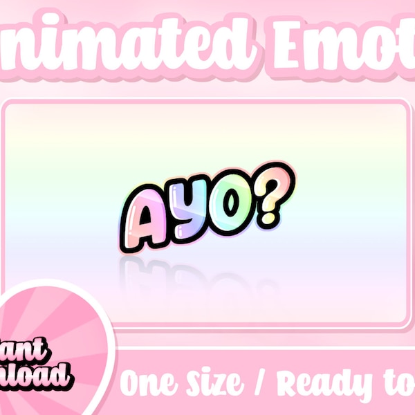 Ayo Animated + Static Twitch Emote | Text Emotes | Twitch Emotes | Discord Emotes | Kick Emotes | Animated Emotes