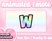 Rainbow W Animated Kick Emote: Text Emote (Digital Download)