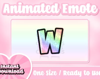 Emote de patada animado Arcoíris W: Emote de texto (Descarga digital)