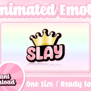 Pink Slay Crown Animated Twitch Emote | Comes with static emote | Text Emotes | Twitch Emotes | Discord Emotes | Animated Emotes