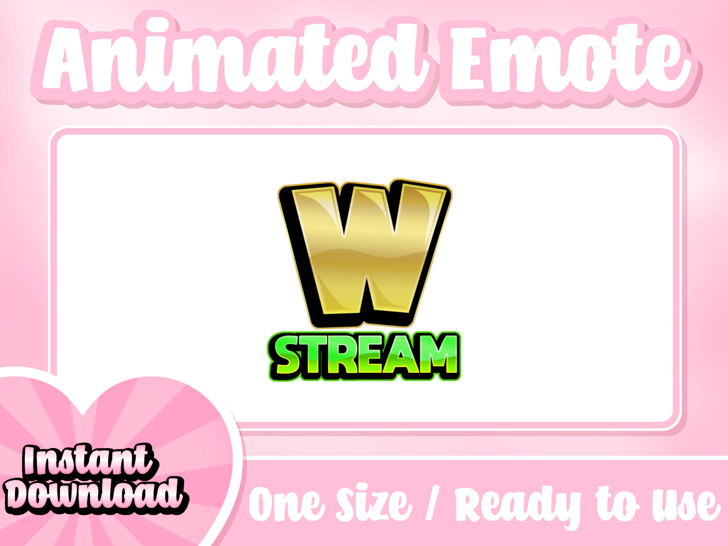 W Stream Animated Twitch Emote Comes With Static Emote Text Emotes