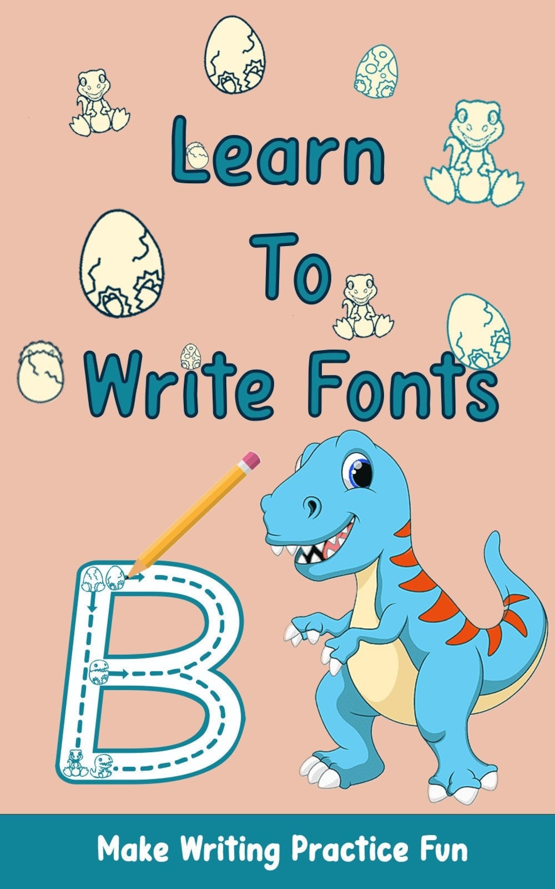 Learn to Write Fonts Dinosaur Letter Tracing Alphabet Letter Tracing