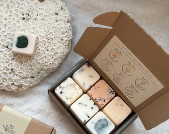 Geschenkdoos met 12 geurende waxmelts l Waxmelt geschenkdoos l Handgemaakt in sojawas en Franse parfums Natuurlijk l Cadeaus voor haar