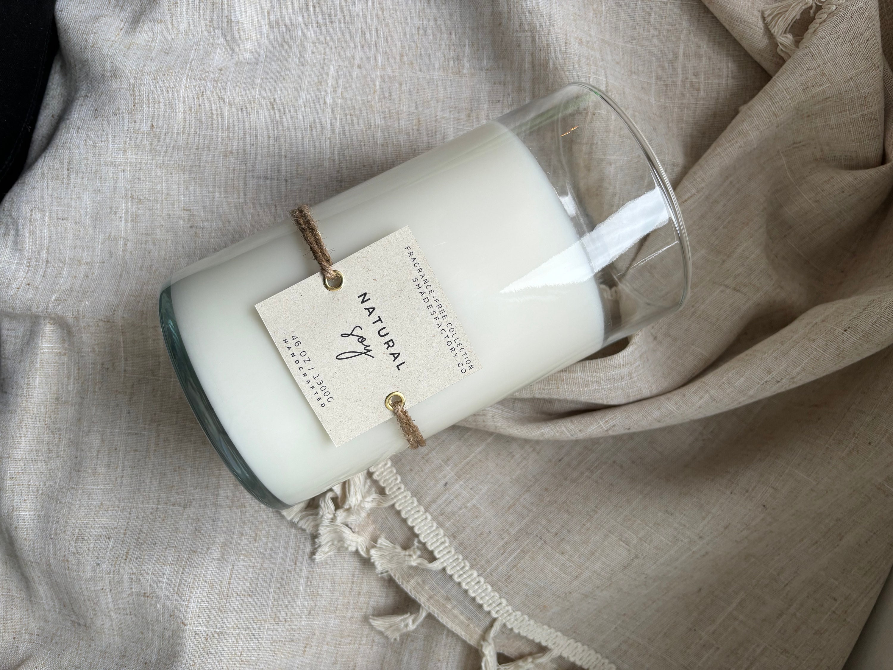 Reuze kaars in glazen pot - 2-lont sojawaskaars - Cadeaukaars - Art deco kaars - Luxe kaars 1300g