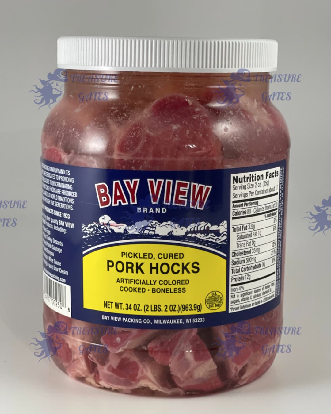 Bay View Tavern Style Pickled Pork Ham Hocks 34 Oz. Jar Factory Fresh