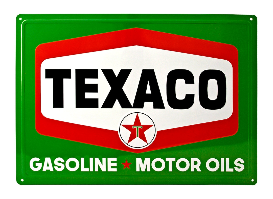Texaco Vintage Style 50s Gas Station Gasoline and Motor Oils