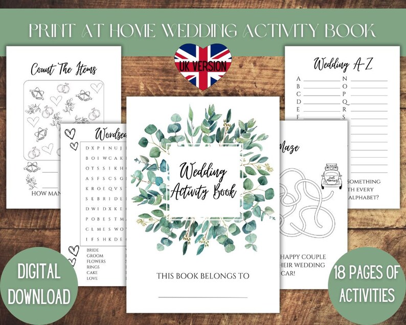 Kids Printable Wedding Activity Book, Kids Wedding Activity Pack ...
