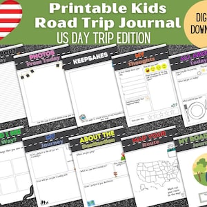 Kids Road Trip Journal Printable Kids Travel Journal Summer Road Trip Printable Day Trip Travel Diary Kids Family Trip Games Print At Home