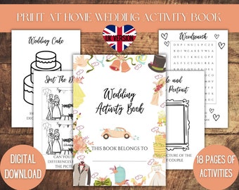 Kids Printable Wedding Activity Book, Kids Wedding Activity Pack, Wedding Download Colouring Pages, kids wedding activities