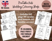 Kids Printable Wedding Colouring Book, Kids Wedding Activity Booklet, Wedding Download Colouring Pages, Preschool Kids Wedding Pack