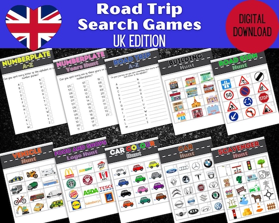 Road Trip Games Printable Car Trip Scavenger Hunt For Kids Car Journey Games Road Trip Activities For Kids Summer Travel Games Printables