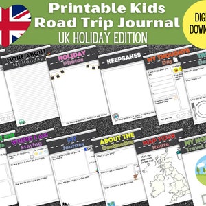 Kids Road Trip Journal Printable Kids Travel Journal Summer Holiday Printable Travel Diary Family Trip Print At Home Kids Holiday Journaling