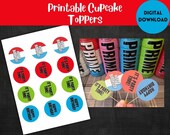 Hydration Drink Printable Cupcake Toppers, Kids Birthday Party Cake Toppers, Birthday Party Printable Decorations, Kids Cake Decorations