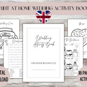 Druckbare Hochzeit Aktivitätsbuch für Kinder, Kinder Hochzeit Pack, Hochzeit Download Malseiten, Kinder Hochzeit Aktivitäts Pack