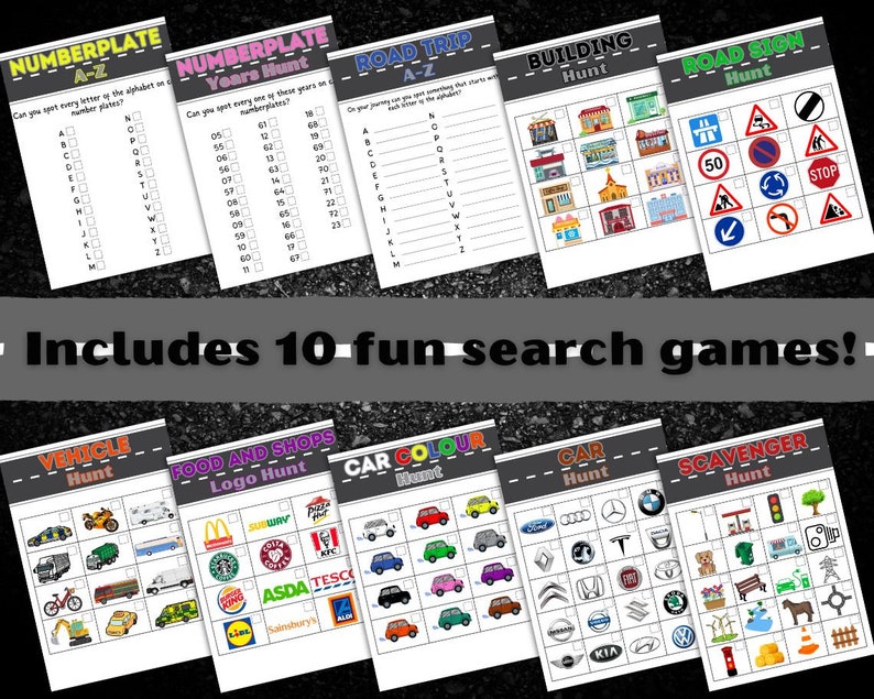Road Trip Games Printable Car Trip Scavenger Hunt for Kids Car Journey ...