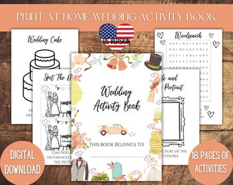 Kids Printable Wedding Activity Book, Kids Wedding Activity Pack, Wedding Download Coloring Pages, Kids Wedding Activities