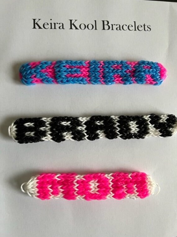 Rainbow Loom Name Bracelets customizable Etsy