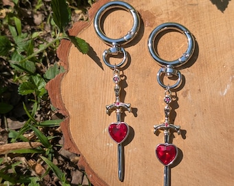 Doc Marten Fairytale Ruby Heart Sword Silver Boot Charms