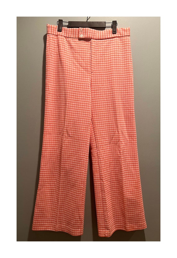 70s Houndstooth Bell Bottoms Coral Jack Winter Dou