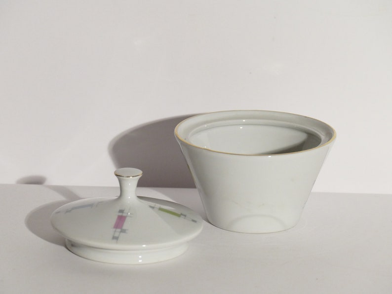 Porzellan Arzberg Tee Kaffeeservice, 2 Personen, Mid Century, abstrakt, Form 2000, Kaffeekanne, 1950/60er Jahre Bild 10