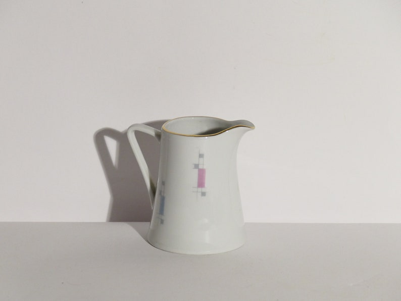 Porzellan Arzberg Tee Kaffeeservice, 2 Personen, Mid Century, abstrakt, Form 2000, Kaffeekanne, 1950/60er Jahre Bild 7