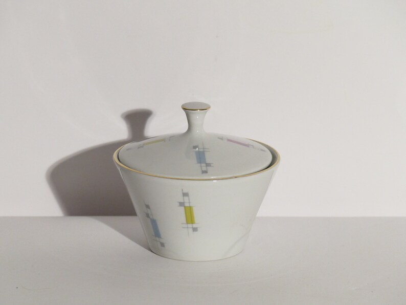 Servicio de té y café Arzberg de porcelana, 2 personas, mediados de siglo, abstracto, modelo 2000, cafetera, años 50/60 imagen 9