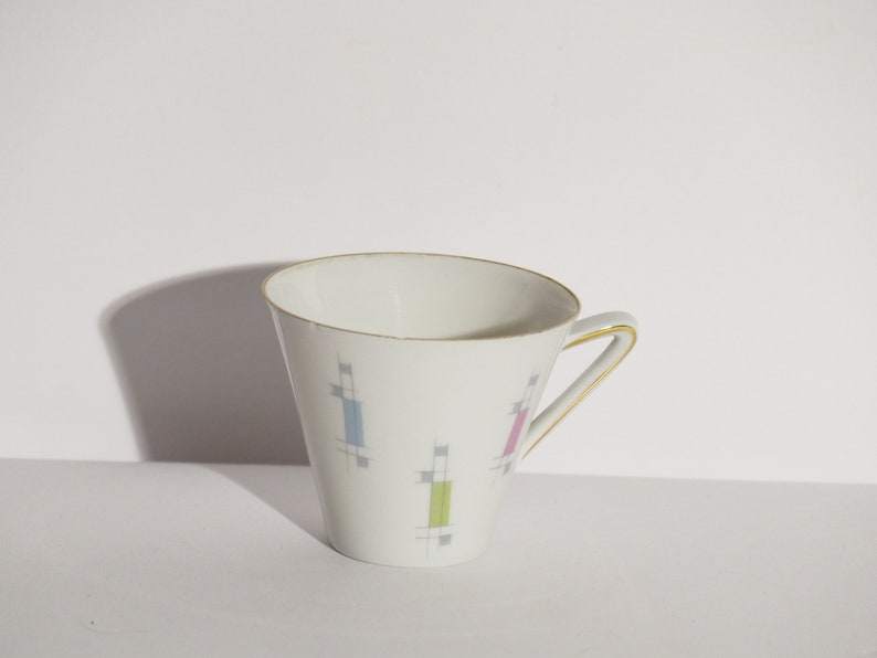 Servicio de té y café Arzberg de porcelana, 2 personas, mediados de siglo, abstracto, modelo 2000, cafetera, años 50/60 imagen 8