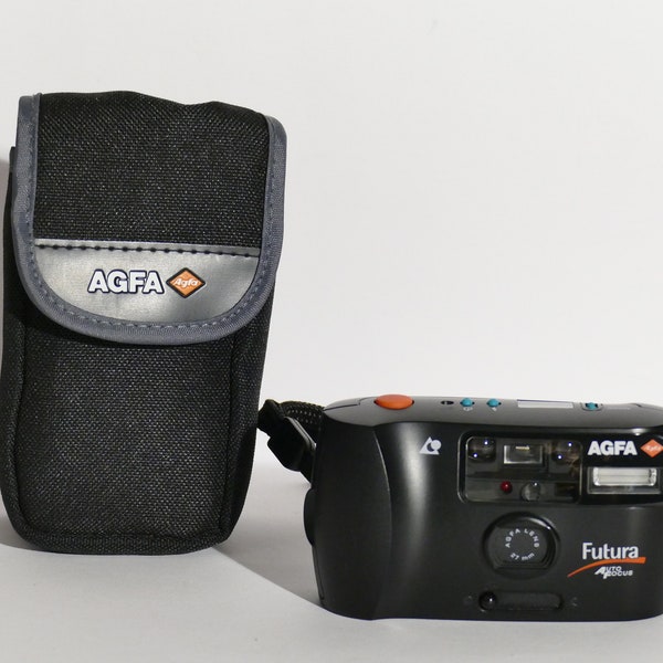 AGFA Futura AutoFocus, APS Filmkamera, 1990er Jahre, Made in Japan, Kunststoff, original Hülle