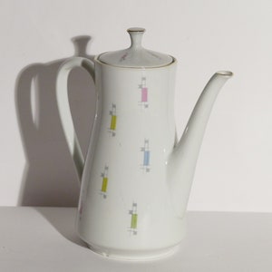 Porzellan Arzberg Tee Kaffeeservice, 2 Personen, Mid Century, abstrakt, Form 2000, Kaffeekanne, 1950/60er Jahre Bild 2