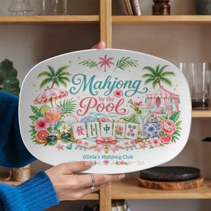 Mah Jong Personalized Platter, Tiles and Tinis Palm Beach Party, Mahjong Accessories, Unbreakable image 3