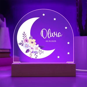 Custom Moon and Star Nightlight ,Personalized Clouds Night light With Name, Baby Bedroom Night Light, Newborn Gift, Mom Gifts, Nursery Decor