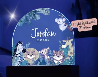 Nachtlampje babyjongen, verjaardagscadeau voor kinderen, cadeau babymeisje, babycadeau, doopcadeau, babycadeau schattige dieren, cadeau babyjongen, bedlampje