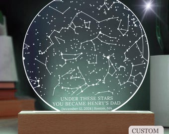 The Day You Became My Mom Gift, Custom Night Sky Acrylic for Mom on Birthday, First Christmas Gift from Daughter, Star Map Mothers Day Gift