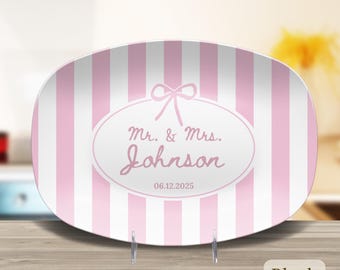 Bridal Shower Gift, Personalized Wedding Platter, Custom Mr and Mrs Plate, Wedding Gift for Couple,  Housewarming Gift, Anniversary Gift