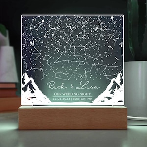 Personalisierte Sternenkarte Licht für Paare, personalisierte Nachthimmel Licht, einzigartige Sternbild Geschenk, romantisches Wohndekor