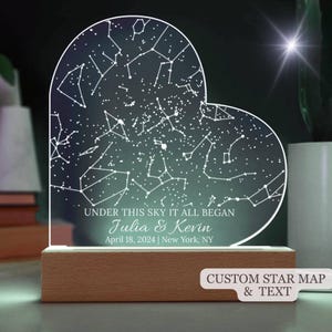 Benutzerdefinierte Hochzeits-Sternkartenlampe, personalisiertes Nachthimmellicht, Hochzeitsgeschenk für Paare, einzigartige Sternkartenlampe, Konstellationsandenken