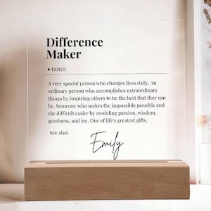 Difference Maker Gift, Plaque, Retirement Gift, Employee gift, Teacher Gift, Coworker Gift, Appreciation Gift, Coworker gift, Thank You Gift