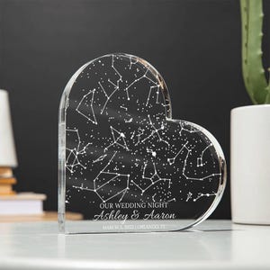 Mapa estelar personalizado por fecha, mapa de constelaciones personalizado, luz nocturna con mapa estelar, regalos para parejas, regalos de compromiso, regalo de aniversario para ella