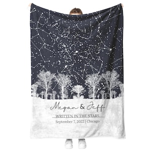 Cadeau d'anniversaire pour lui/elle, carte des étoiles, cadeau constellation pour couple personnalisé, carte des étoiles par date, couverture personnalisée, cadeau pour couple, mariage