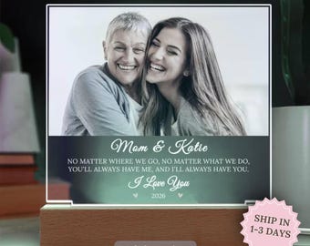 Personalisiertes Mutter Tochter Foto Nachtlicht, individuelles Andenken Geschenk