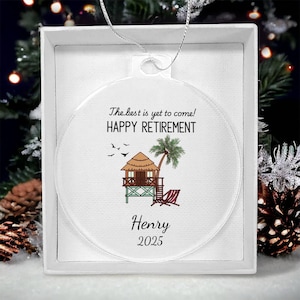 Custom Ornament Gift for Retirement for Men, Retirement Gifts for Women Coworker Christmas Gift Personalized with Name Definition of Retired