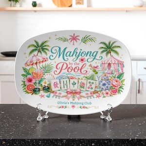 Mah Jong Personalized Platter, Tiles and Tinis Palm Beach Party, Mahjong Accessories, Unbreakable Mahjong by the Pool
