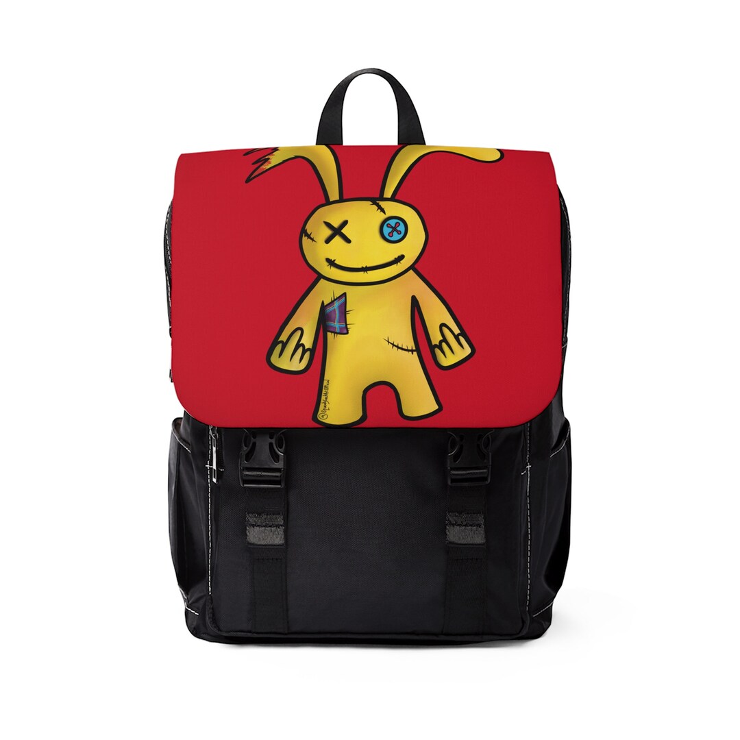 Cartoon Bunny Shoulder Backpack, Funny Rude Middle Finger Bag, Novelty ...