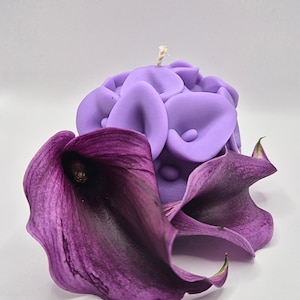 Calla Bloom Candle — Spherical Flower Candle Inspired by Calla Lilies — Unique Sculptural Design — Handmade Gift