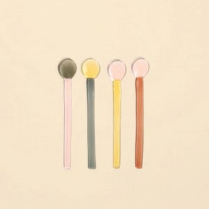Glass Stirring Spoons, Cute Stirring Sticks,  Mixing Spoons Reusable, Housewarming Gift, Gift Idea