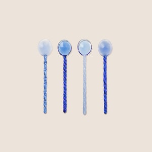 4pc Glass Stirring Spoons, espresso spoon, Coffee spoon tea spoon, Cute Stirring Sticks, Reusable, Housewarming Gift, Gift Idea