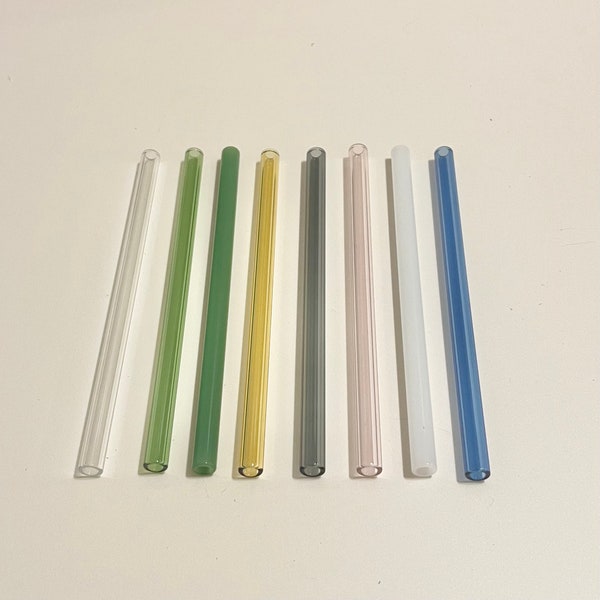 6 inch Glass Straw Colorful straight Glass Straw Eco Friendly Cocktail Straw Borosilicate Glass short straw