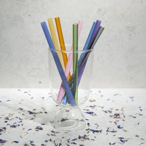 6 inch Glass Straw Colorful straight Glass Straw Eco Friendly Cocktail Straw Borosilicate Glass short straw