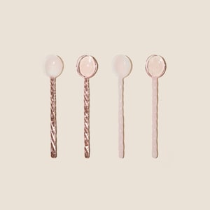 4pc Glass Stirring Spoons, 4x Spoons Mixing Spoons, espresso spoon tea spoon, Cute Stirring Sticks, Reusable, Housewarming Gift, Gift Idea