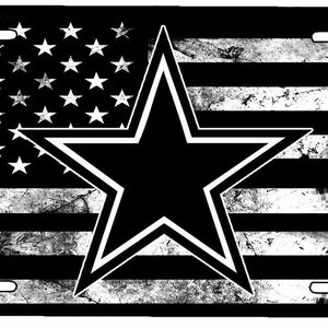 American flag tactical Dallas license plate Aluminum Signs Summer gift ideas indoor/outdoor